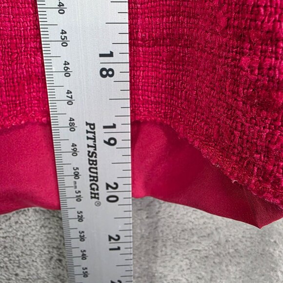 Womens Per Se Fuchsia Pink 100% Silk Textured Jacket Full Zip Pockets Size 8 - Picture 7 of 8